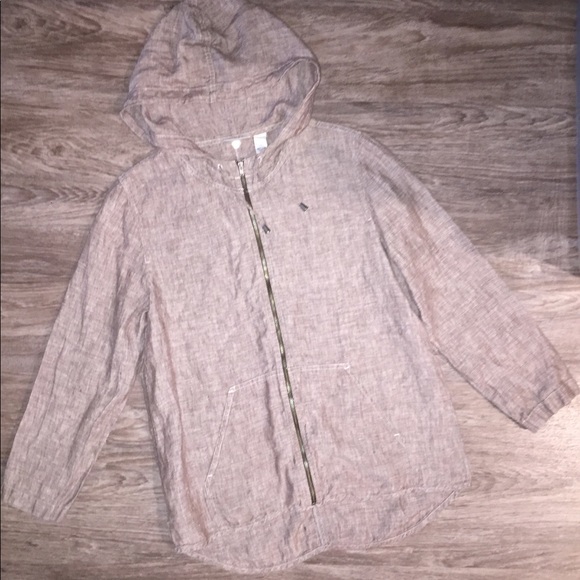 Chico's Tops - Chico’s Linen Top, Hooded with zipper